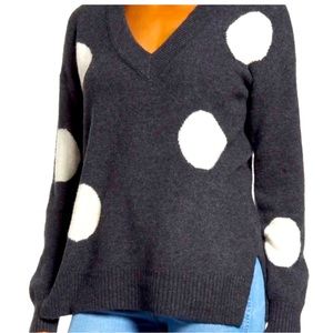 MADEWELL POLKA DOT XS VNECK SWEATER